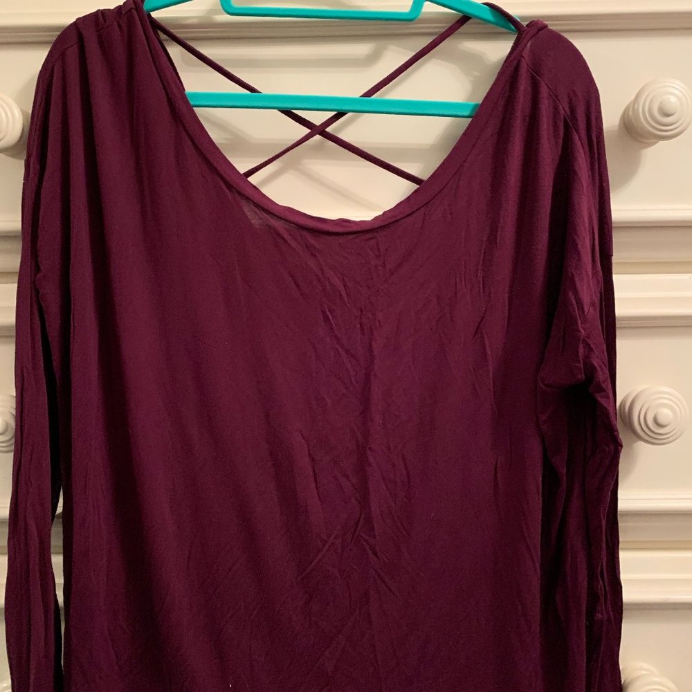 PINK Cross Back Long Sleeve Medium